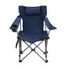 Outdoor Camping Chairs Folding/Portable/Adjustable reclining chair(Three-level adjustment), Side Pockets & Cup Holder,Carry Bag,Dark Blue