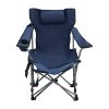 Outdoor Camping Chairs Folding/Portable/Adjustable reclining chair(Three-level adjustment), Side Pockets & Cup Holder,Carry Bag,Dark Blue