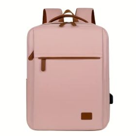 Backpack Oxford Cloth Business Computer Bag With Large Capacity, Strong And Wearable Student School Bag, Solid Color And Versatile Travel Backpack (Color: Pink)