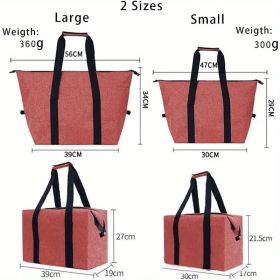 Extra Large Insulated Grocery Bag – Foldable & Reusable 5.28 Gallon Cooler Tote for Market Trips (Color: Red)
